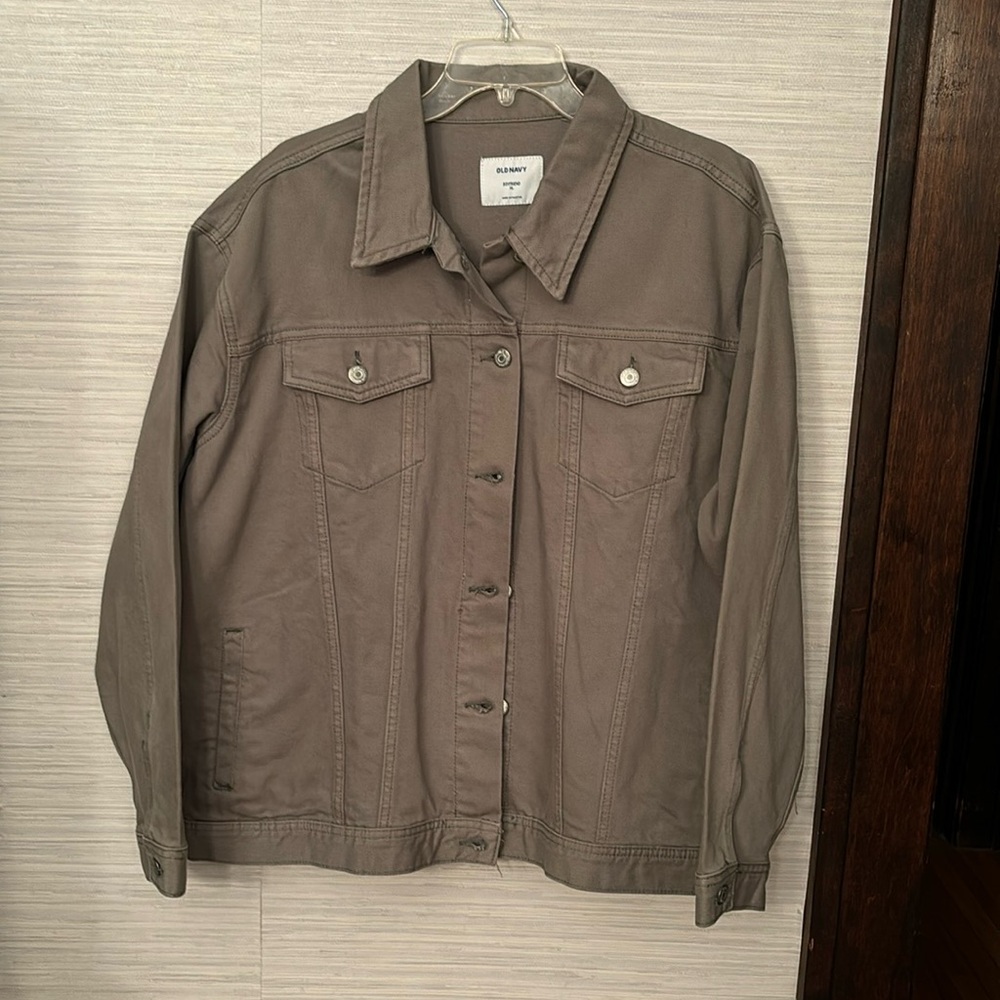 Old Navy Boyfriend for denim jacket in light olive